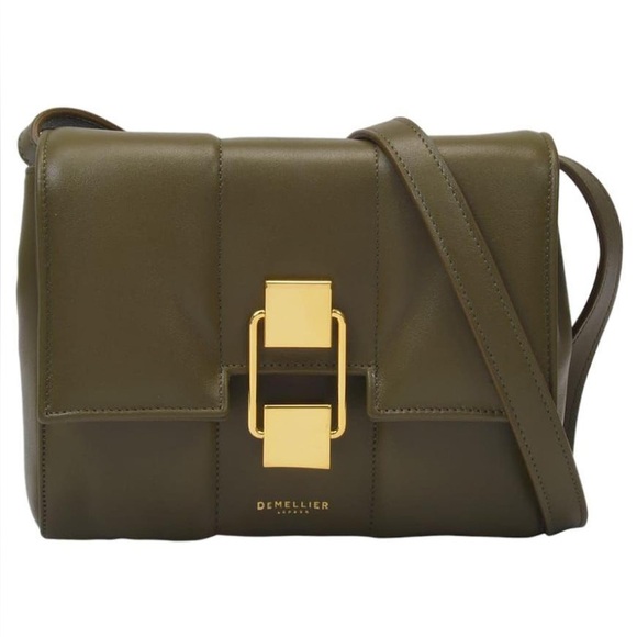 DeMellier Handbags - DeMellier Olive Green Leather Crossbody with Gold Hardware